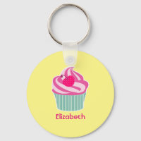 Personalisiert Pink Cupcake WIth Polka Dot Cherry