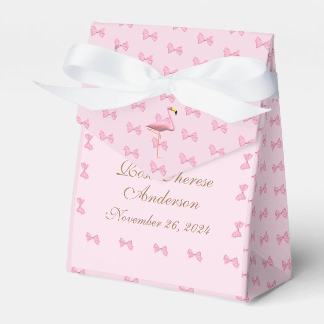 Personalisiert Pink Flamingo Themed Geschenkschachtel (Vorderseite)