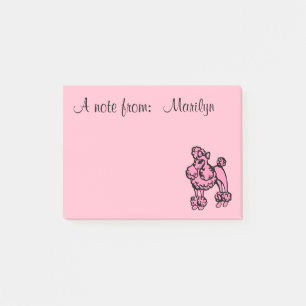 Personalisiert Pink Französisch Poodle Post It Not Post-it Klebezettel