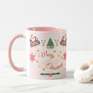 Personalisiert Pink Frohe Weihnachten Weihnachten Tasse