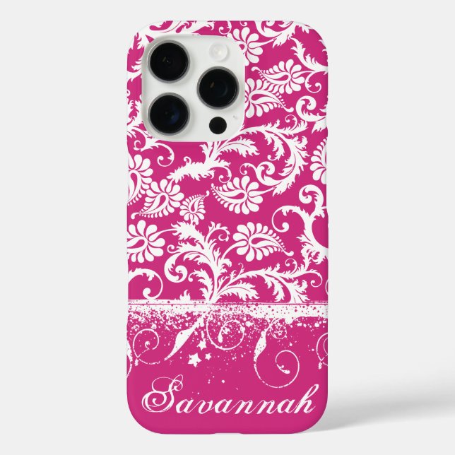 Personalisiert Pink Funky Damask title_seo2 (Rückseite)