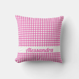 Personalisiert Pink Gingham Country Farmhouse Pilz Kissen