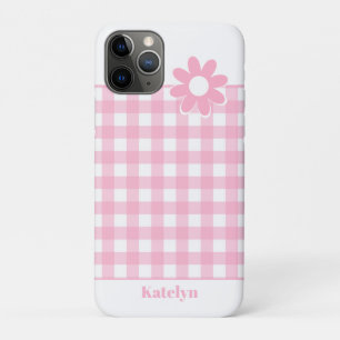 Personalisiert Pink Gingham Kariert Case-Mate iPhone Hülle