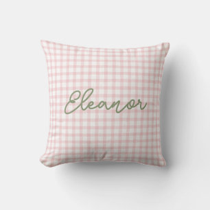 Personalisiert Pink Gingham Pillow   Alberne Gänse Kissen