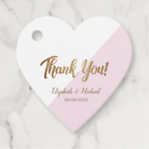 Personalisiert Pink Gold Vielen Dank Drehbuch Hoch Geschenkanhänger