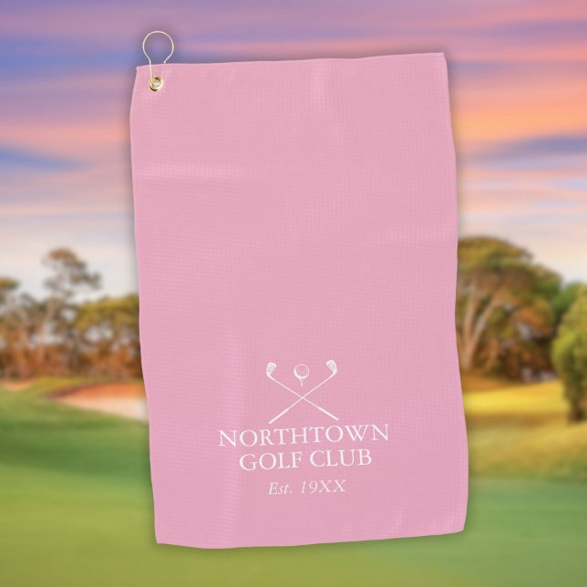 Personalisiert Pink Golf Club Name Golfhandtuch (Personalized Pink Golf Club Name Golf Towel)