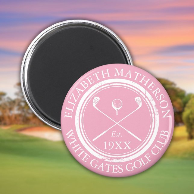 Personalisiert Pink Golf Club Name Magnet (Personalized Pink Golf Club Name Magnet)