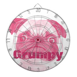Personalisiert PINK Grumpy Puggy Dartscheibe
