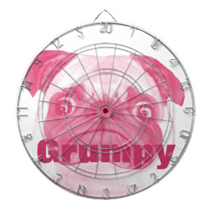Personalisiert PINK Grumpy Puggy Dartscheibe