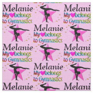 PERSONALISIERT PINK GYMNASTICS STAR FABRIC STOFF