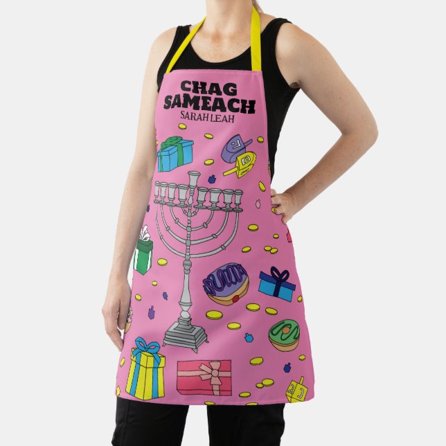 Personalisiert Pink Hanukkah Schürze (InSitu)