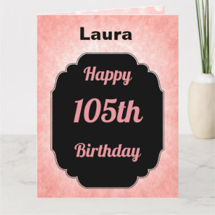 Personalisiert-pink Happy 105. Geburtstag Karte
