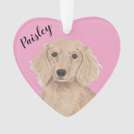 Personalisiert Pink Heart English Red Dackel Ornament