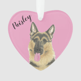 Personalisiert Pink Heart German Shepherd Ornament