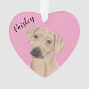 Personalisiert Pink Heart Rhodesian Ridgeback Ornament