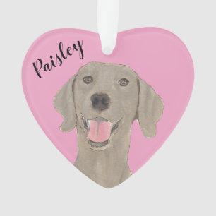 Personalisiert Pink Heart Weimaraner Ornament