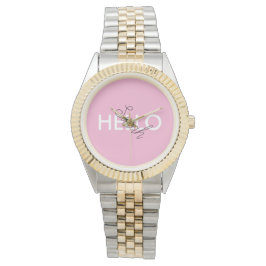 Personalisiert Pink "Hello" Armbanduhr mit Custom