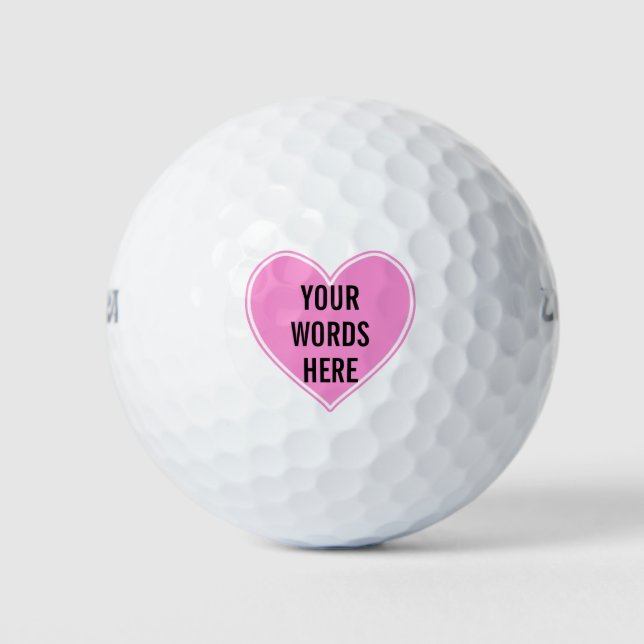 Personalisiert-Pink-Herz-Golfbälle Golfball (Vorderseite)