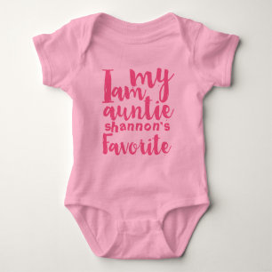 Personalisiert Pink I Bin Aunties Favorit Baby Strampler
