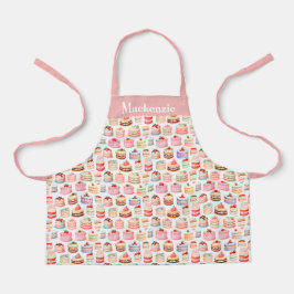 Personalisiert Pink lackierte Kuchen Süßigkeiten K Schürze