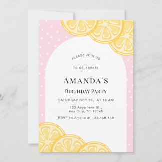 Personalisiert Pink Lemonade Geburtstag Einladung