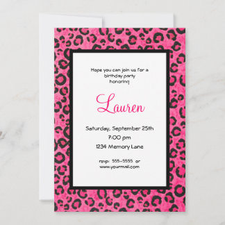 Personalisiert Pink Leopard 21. Geburtstag Einladu Einladung