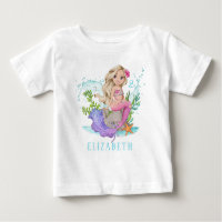 Personalisiert Pink Little Blonde Mermaid
