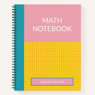 Personalisiert Pink Modern School Math Graph Paper Notizbuch