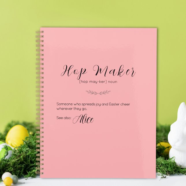 Personalisiert Pink Oaster Bunny Planner - Hop Mak Planer (Personalized Pink Easter Bunny Planner - Hop Maker)