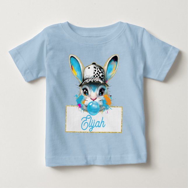Personalisiert Pink Ostersonne Baby T-shirt (Vorderseite)