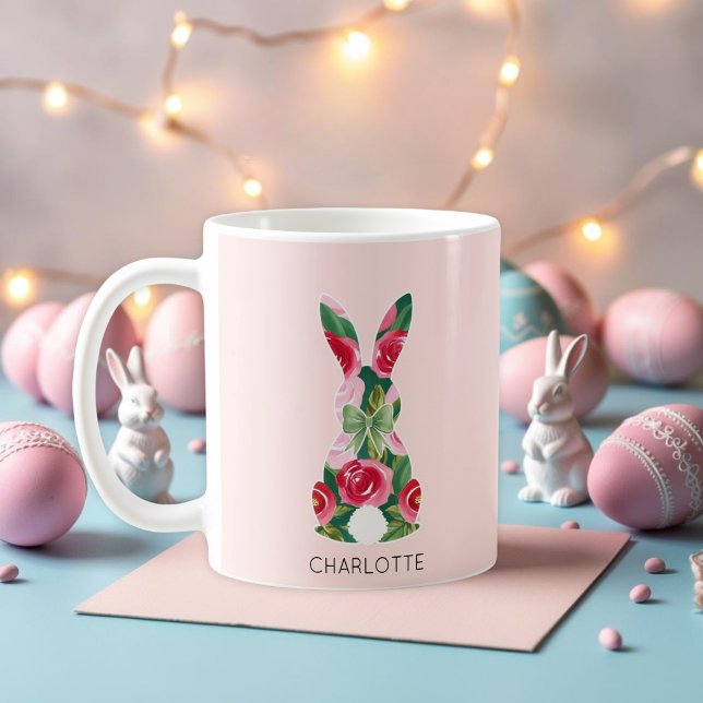 Personalisiert Pink Ostersonne Tasse (Personalized Pink Easter Bunny Mug)