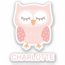 Personalisiert Pink Owl niedliche Mädchen Aufkleber