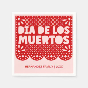 Personalisiert Pink & Red Dia de los Muertos Napki Serviette