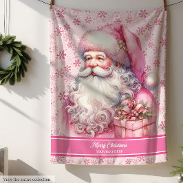 Personalisiert Pink Santa Girls Weihnachten Weihna Sherpadecke