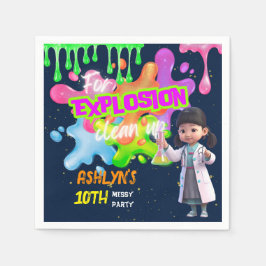 Personalisiert Pink Slime Asian Girl Scientist Serviette