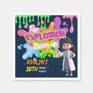 Personalisiert Pink Slime Asian Girl Scientist Serviette