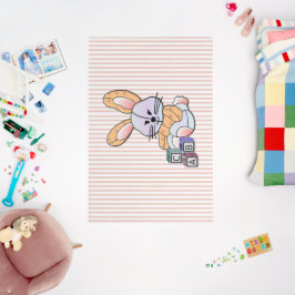 Personalisiert Pink Strip Kinderzimmer Kunst - Hüb