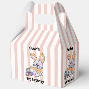 Personalisiert Pink Strip Kinderzimmer Kunst - Hüb Geschenkschachtel