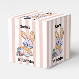 Personalisiert Pink Strip Kinderzimmer Kunst - Hüb Geschenkschachtel