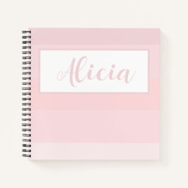 PERSONALISIERT PINK STRIPED DESIGN-Notebook Notizbuch