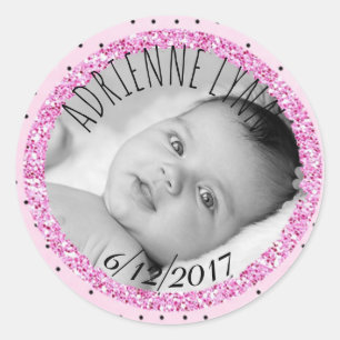 Personalisiert Pink und B lack Aufkleber für Foto