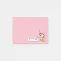 Personalisiert Pink Unicorn Balloon Girls Sticky
