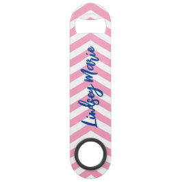 PERSONALISIERT PINK ZICKZACK FLASCHENOPENER SPEED FLASCHENÖFFNER