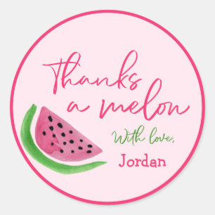 Personalisiert Pinkdank Melon 1. Geburtstag Runder Aufkleber