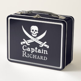 Personalisiert Pirate Captain Metal Lunchbox