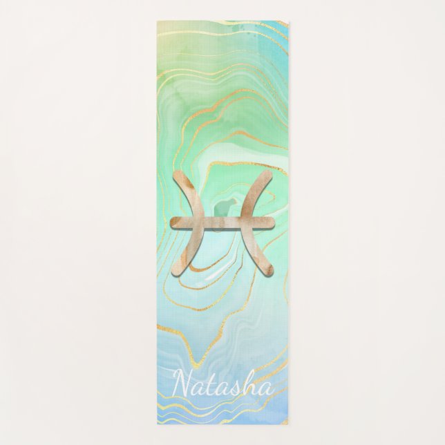Personalisiert Pisces Yoga Mat Yogamatte (Vorderseite)
