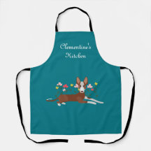 Personalisiert Podenco Dog Floral Blue