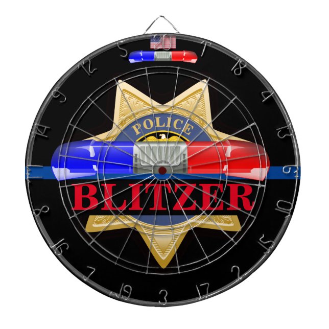 Personalisiert Police Abzeichen Edition Dart Board Dartscheibe (vorne)