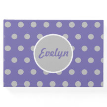 Personalisiert Polka Dot Guest Book (Lavender & Gr
