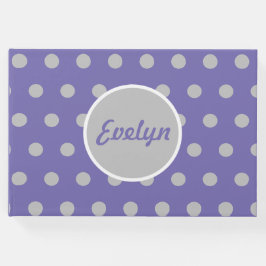 Personalisiert Polka Dot Guest Book (Lavender & Gr Gästebuch